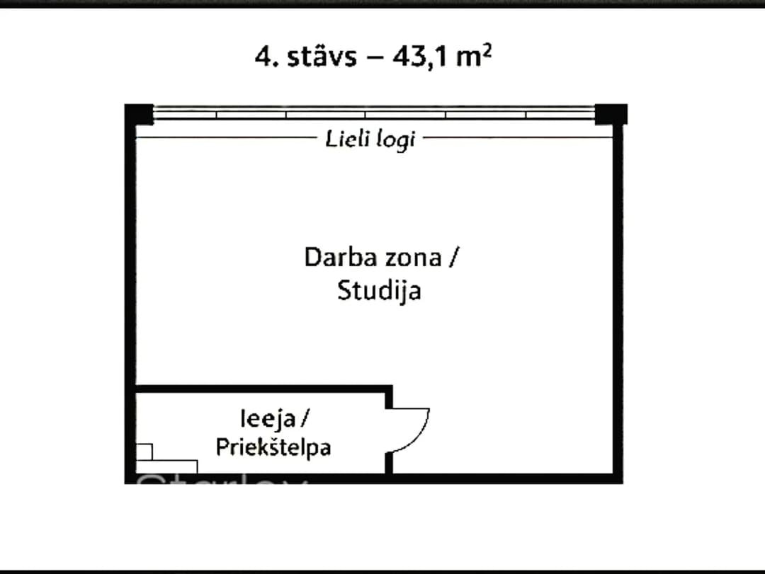Telpas, 43.1㎡ - Rīga, Vecrīga — bilde 3