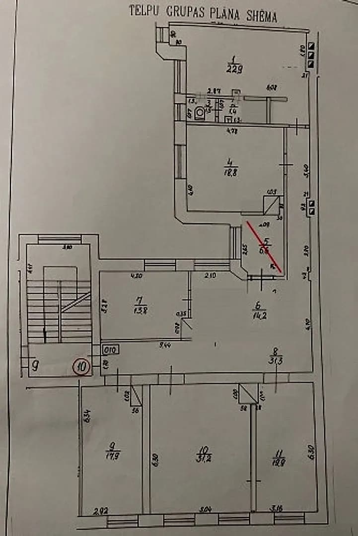 6 istabu dzīvoklis — Alfrēda Kalniņa iela 1a — bilde 3